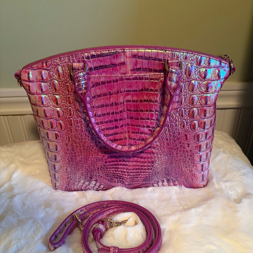Brahmin Purple Iris Medium Duxbury NWOT. Cardboard inside still. - Picture 2 of 4